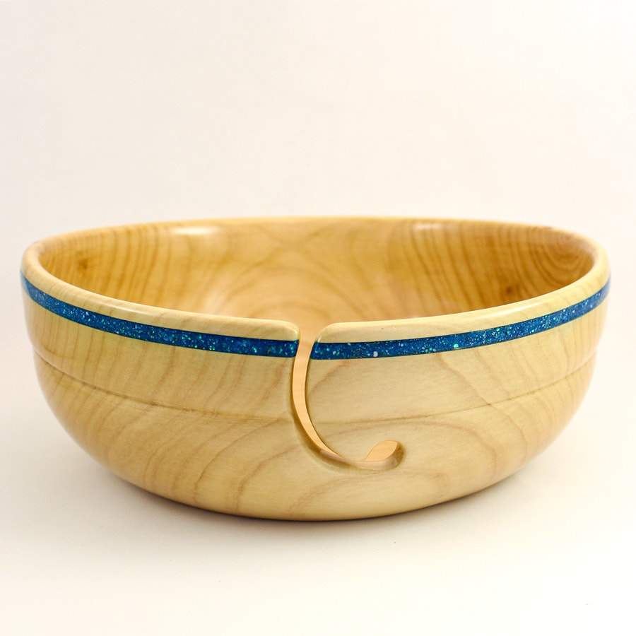 Wood Yarn Bowl, Sparkle Inlay