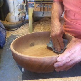 Finishing wood bowls takes time.