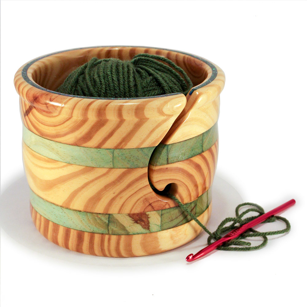 Wooden Yarn Bowl for Knitting or Crochet, Yarn Projects