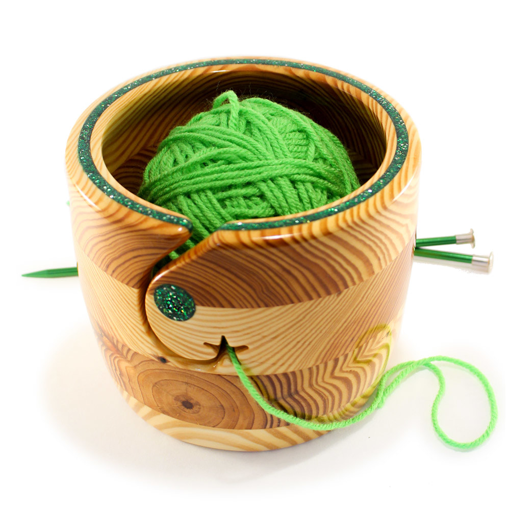 Large Wooden Yarn Bowl, Sparkle Inlay, Best Yarn Too for Knitting and  Crochet, #592
