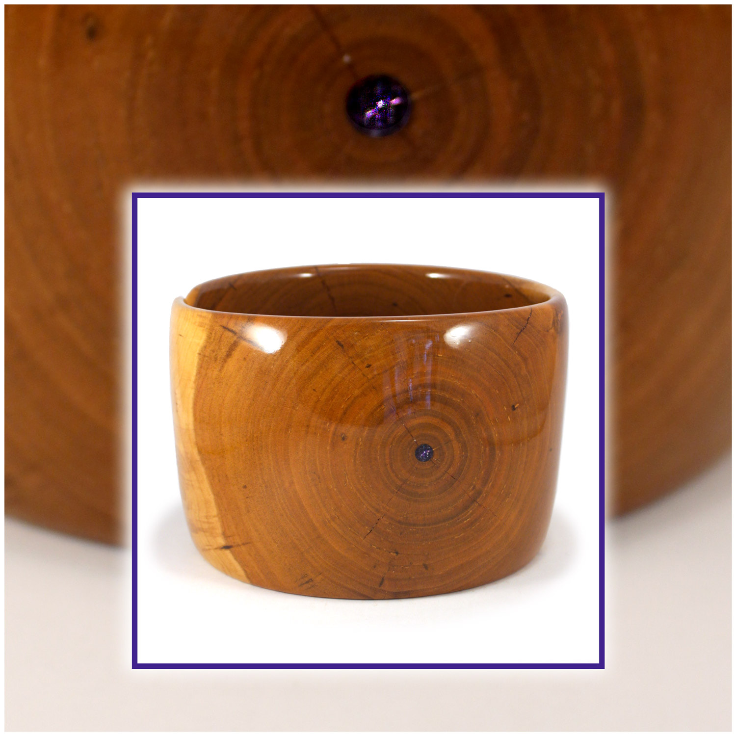 Wood Yarn Bowl Has It ALL Large Inlay Translucence & 