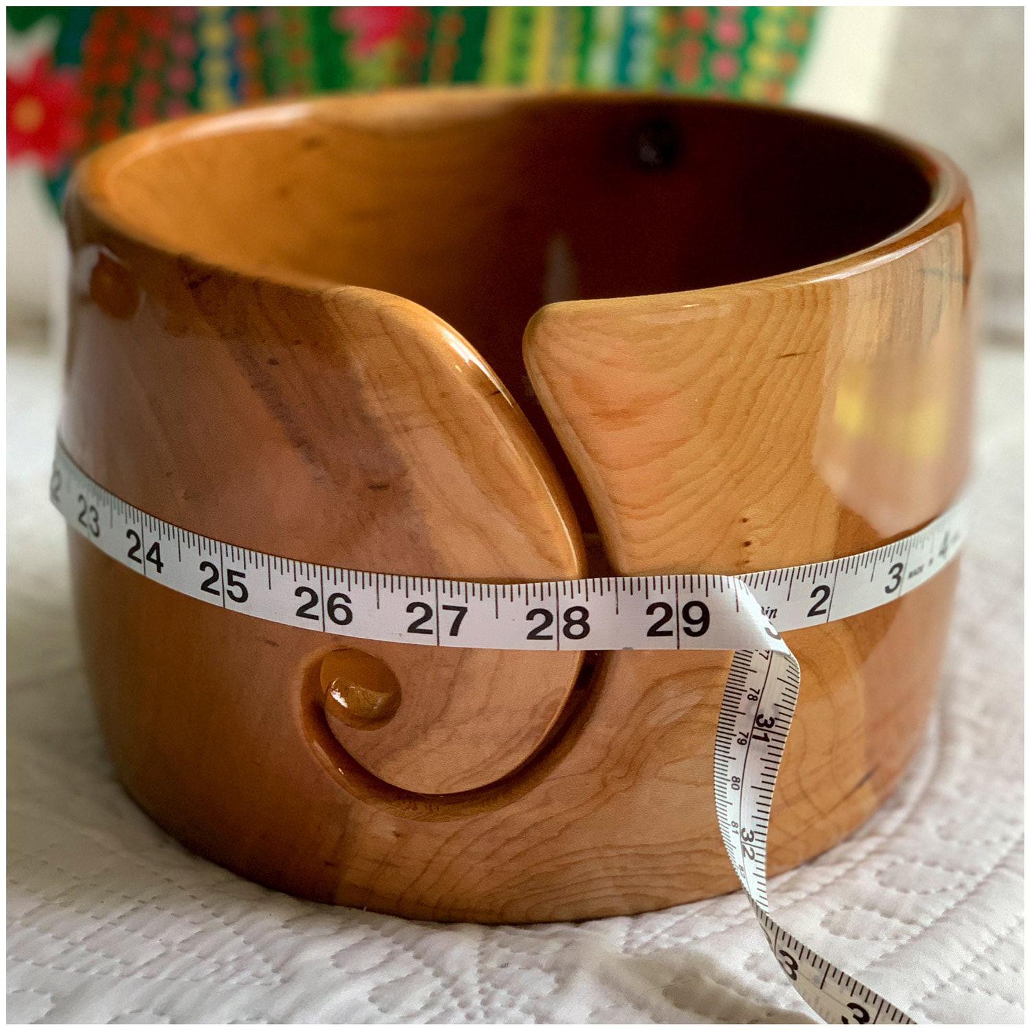 XXXL Yarn Bowl, Cherry Harwood, GIANT! For Knitting, Crochet, Yarning,  Sparkle Inlay One-of-a-kind, Signed #1149