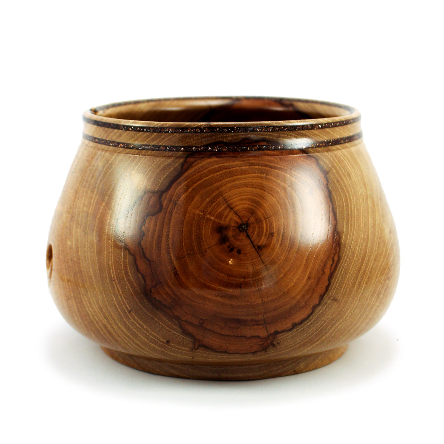 Yarn Bowl, Extra Large, Spalted-Pecan, Heirloom Knitting or