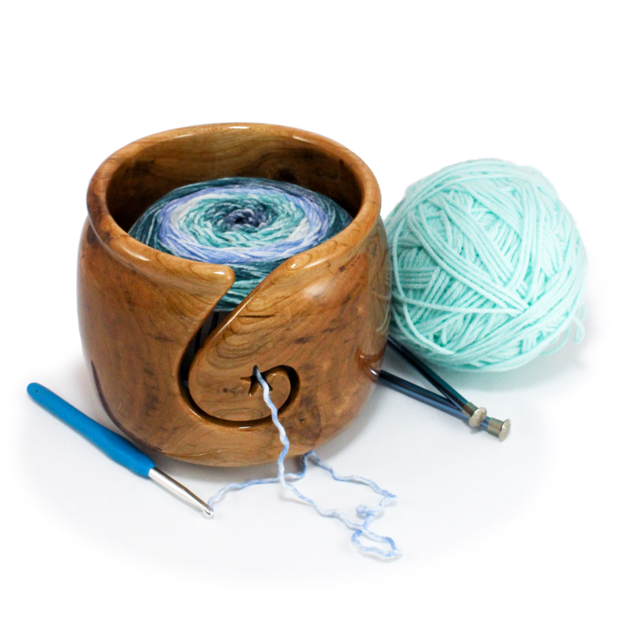 Extra Large Yarn Bowl, Cherry. For Knitting, Fiber Arts. Artist